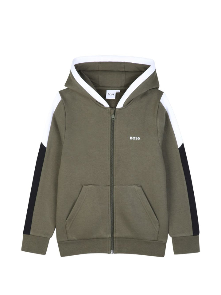 Felpa verde oliva per bambino J53368 63D Boss Kids 