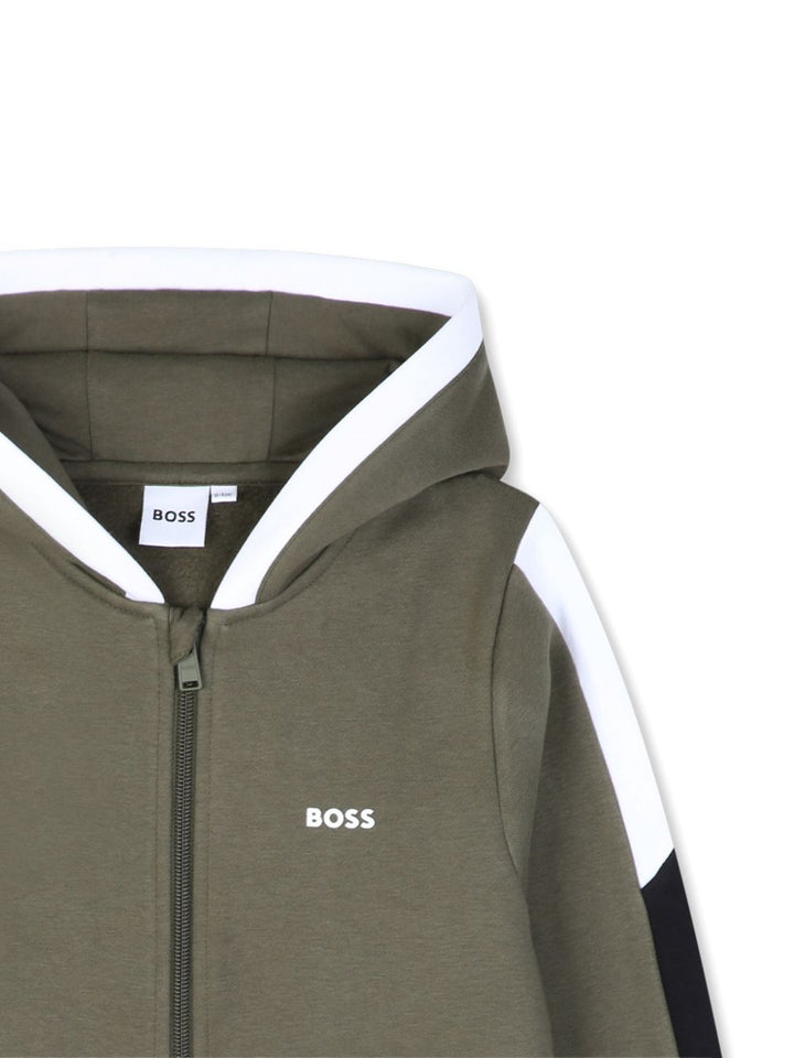Felpa verde oliva per bambino J53368 63D Boss Kids 