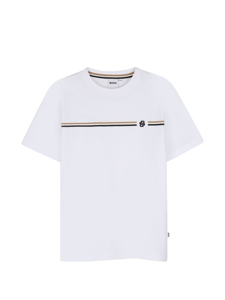 T-shirt bianco per bambino J53412 10P Boss Kids 