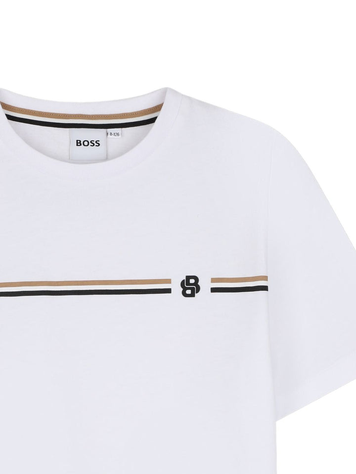 T-shirt bianco per bambino J53412 10P Boss Kids 