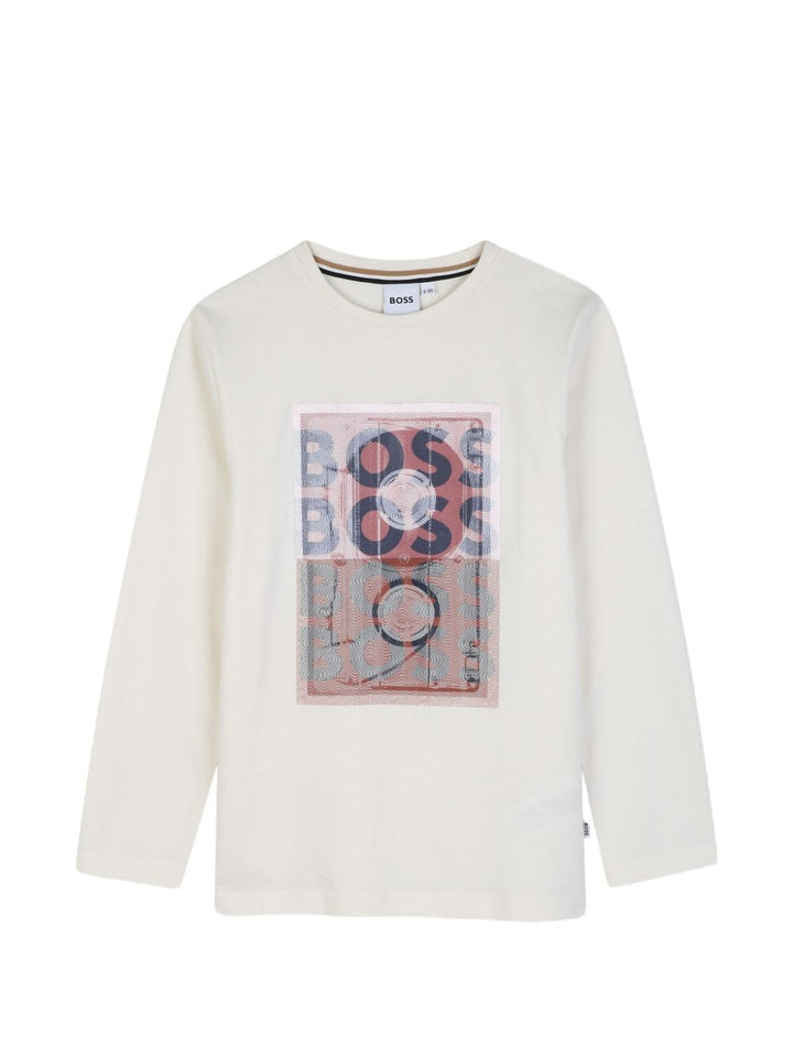 T-shirt avorio per bambino J53418 120 Boss Kids 