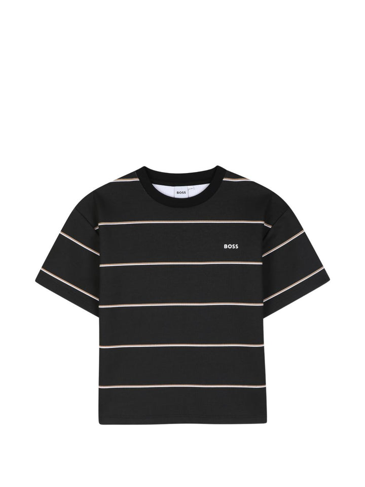 T-shirt nera per bambino J53419 09B Boss Kids 