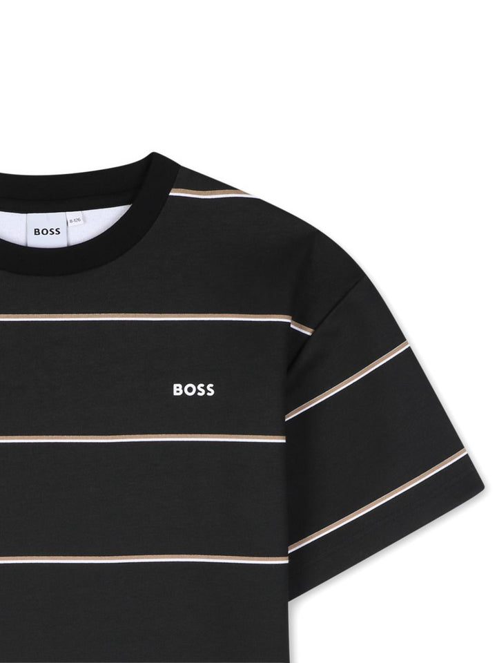 T-shirt nera per bambino J53419 09B Boss Kids 
