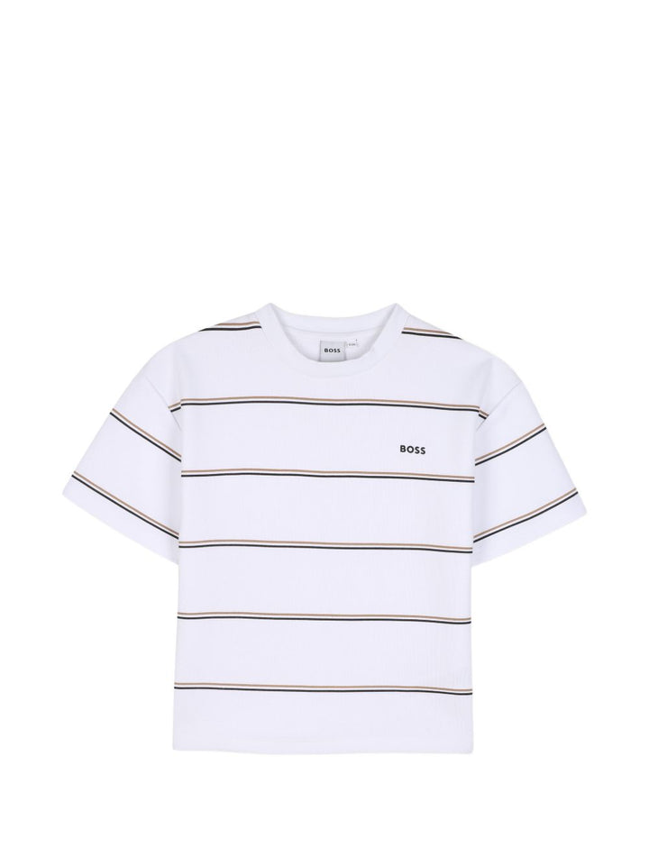 T-shirt bianca per bambino J53419 10P Boss Kids 