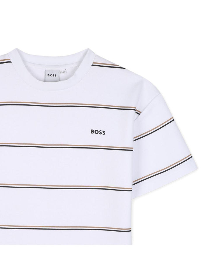 T-shirt bianca per bambino J53419 10P Boss Kids 