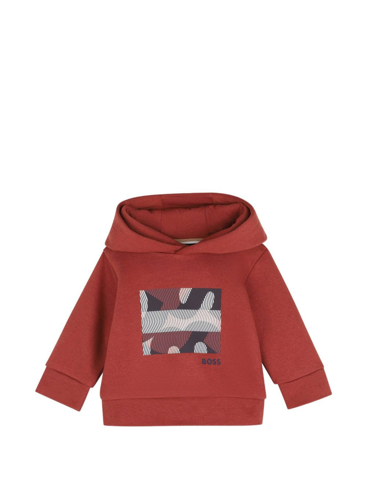 Felpa bordeaux per neonato J53492 95G Boss Kids 