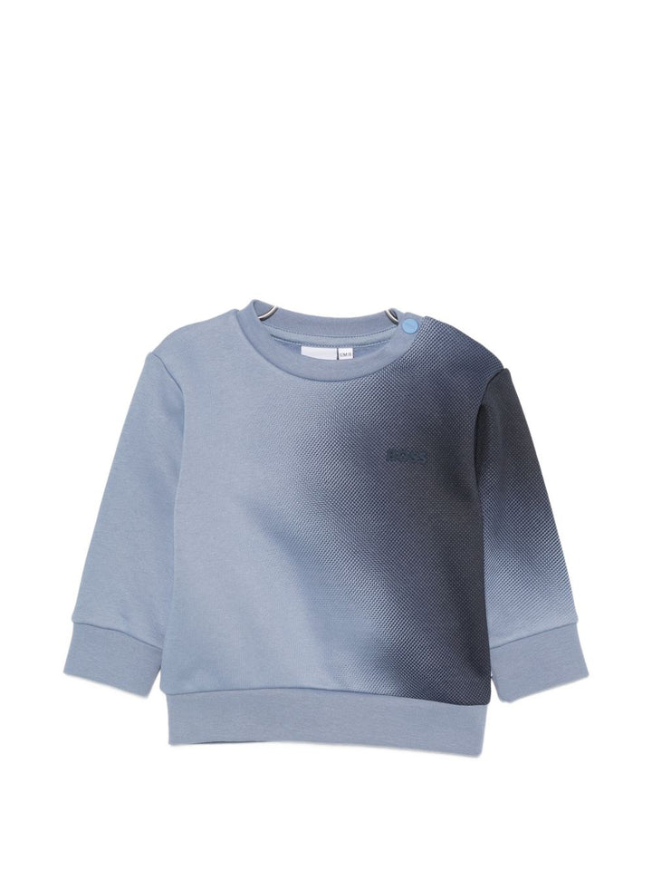 Felpa blu sfumata per neonato J53494 896 Boss Kids 