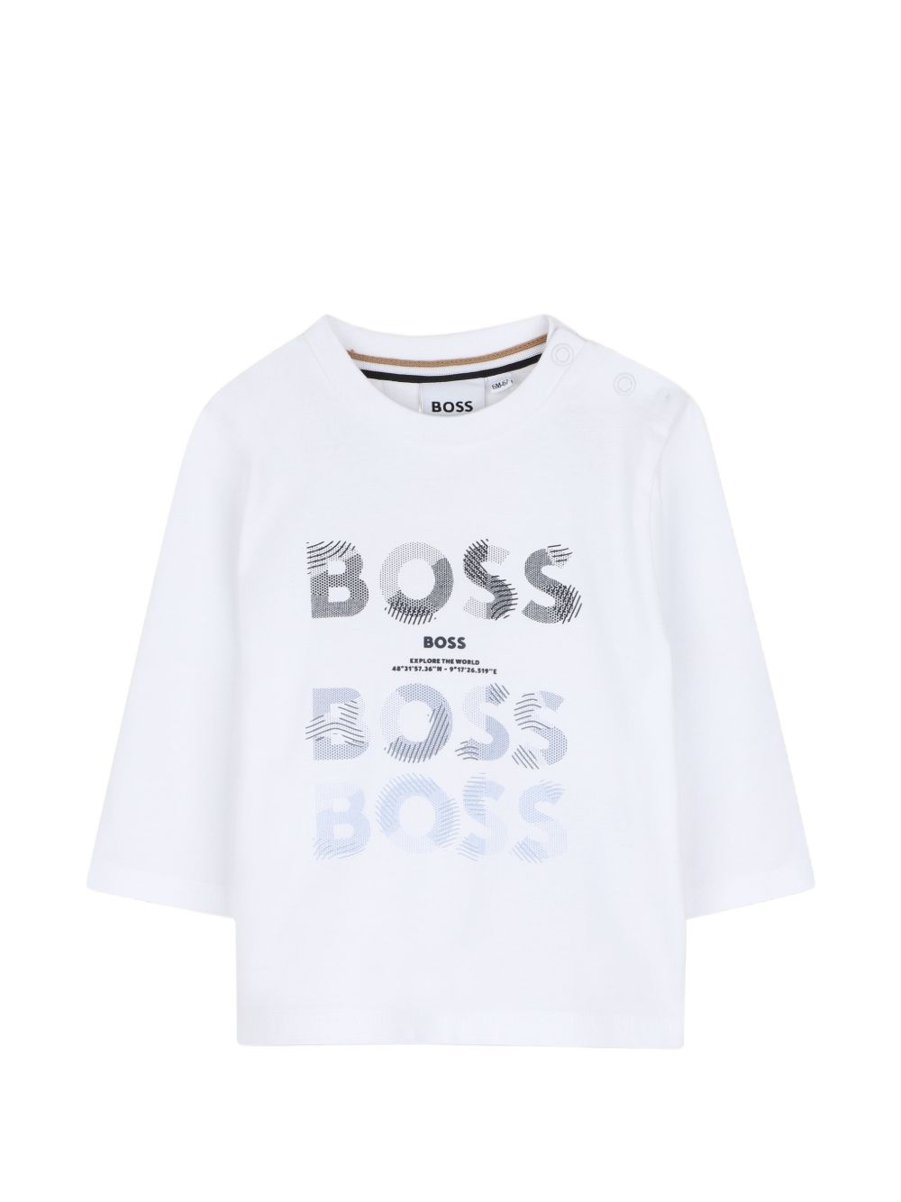 T-shirt bianco per neonato J53497 10P Boss Kids 
