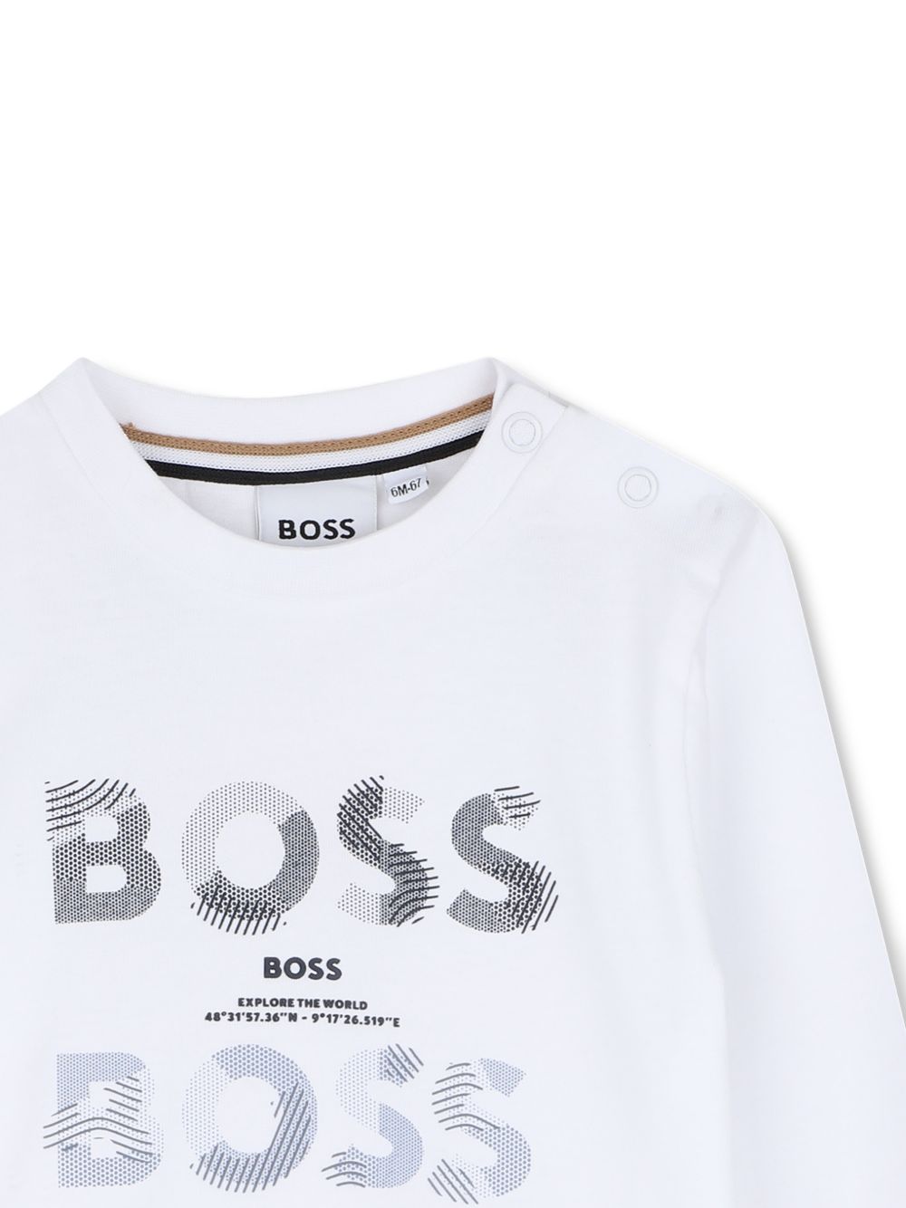 T-shirt bianco per neonato J53497 10P Boss Kids 