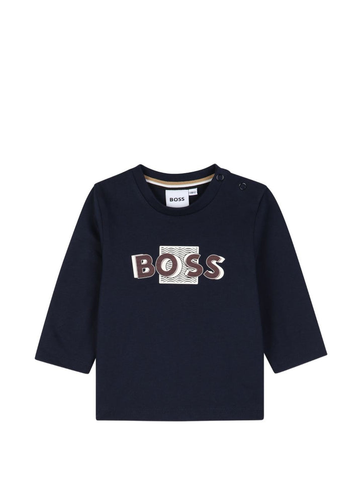 T-shirt blu navy per neonato J53498 849 Boss Kids 