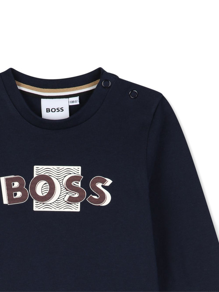 T-shirt blu navy per neonato J53498 849 Boss Kids 