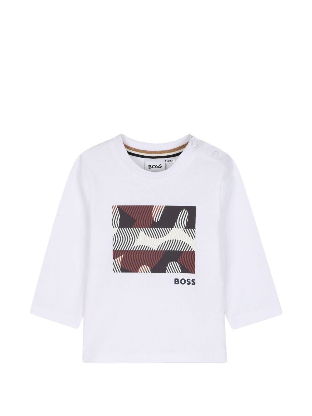 T-shirt bianco per neonato J53502 10P Boss Kids 