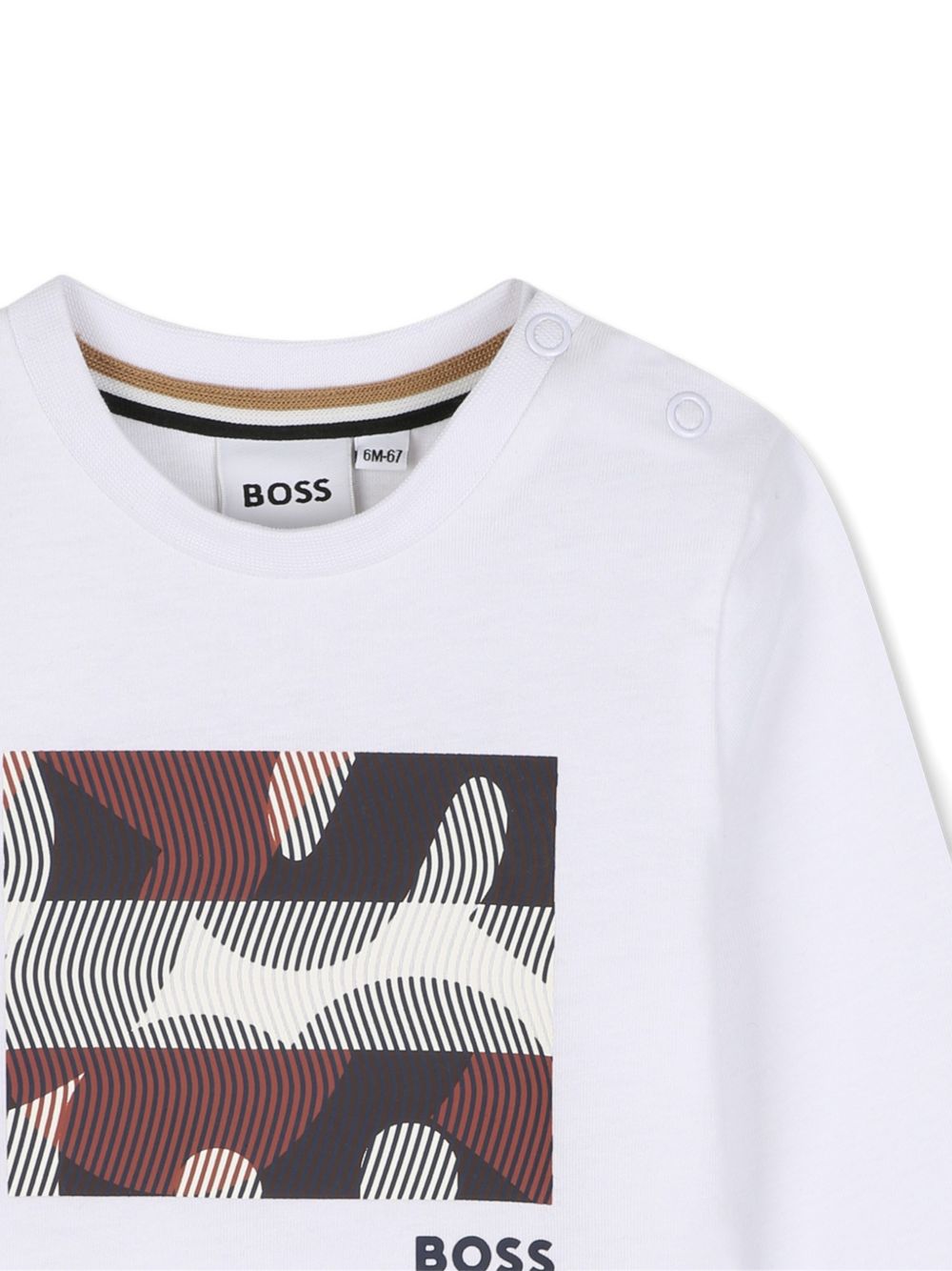 T-shirt bianco per neonato J53502 10P Boss Kids 