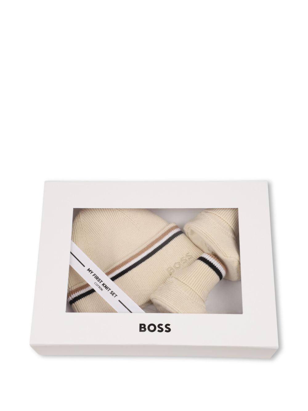 Kit cappello/calze beige per neonato J53572 21K Boss Kids 