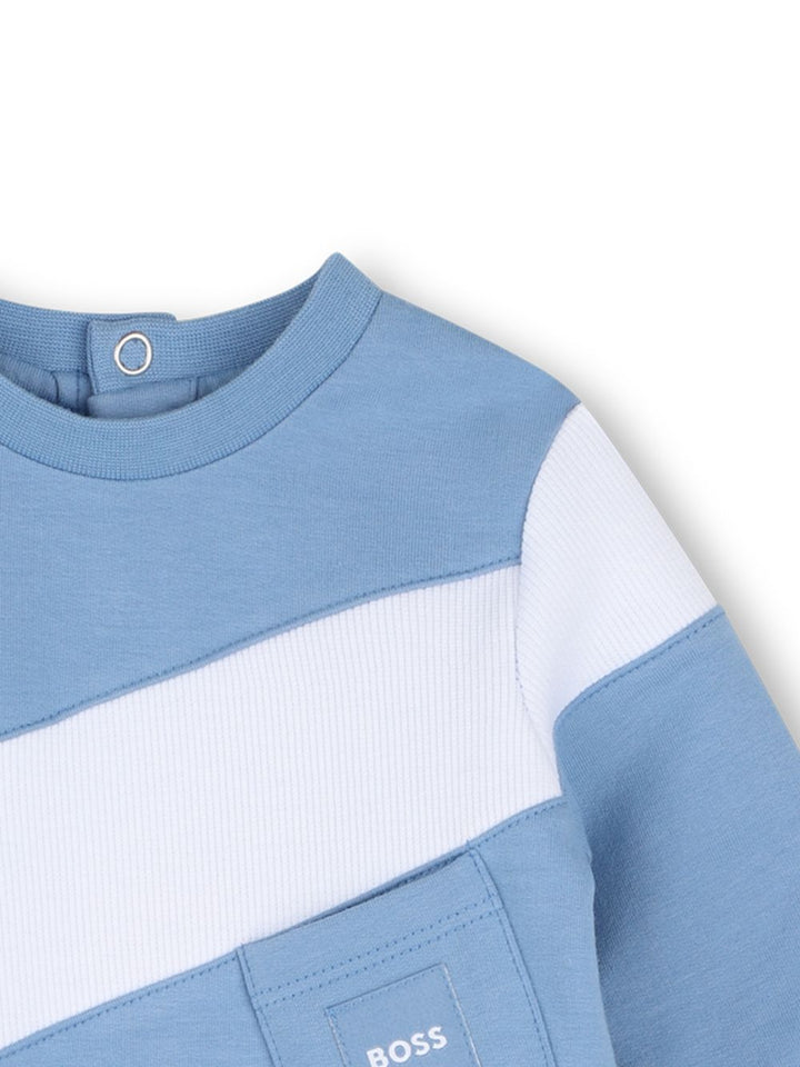 Tutina azzurra/bianca per neonato J53603 81N Boss Kids 