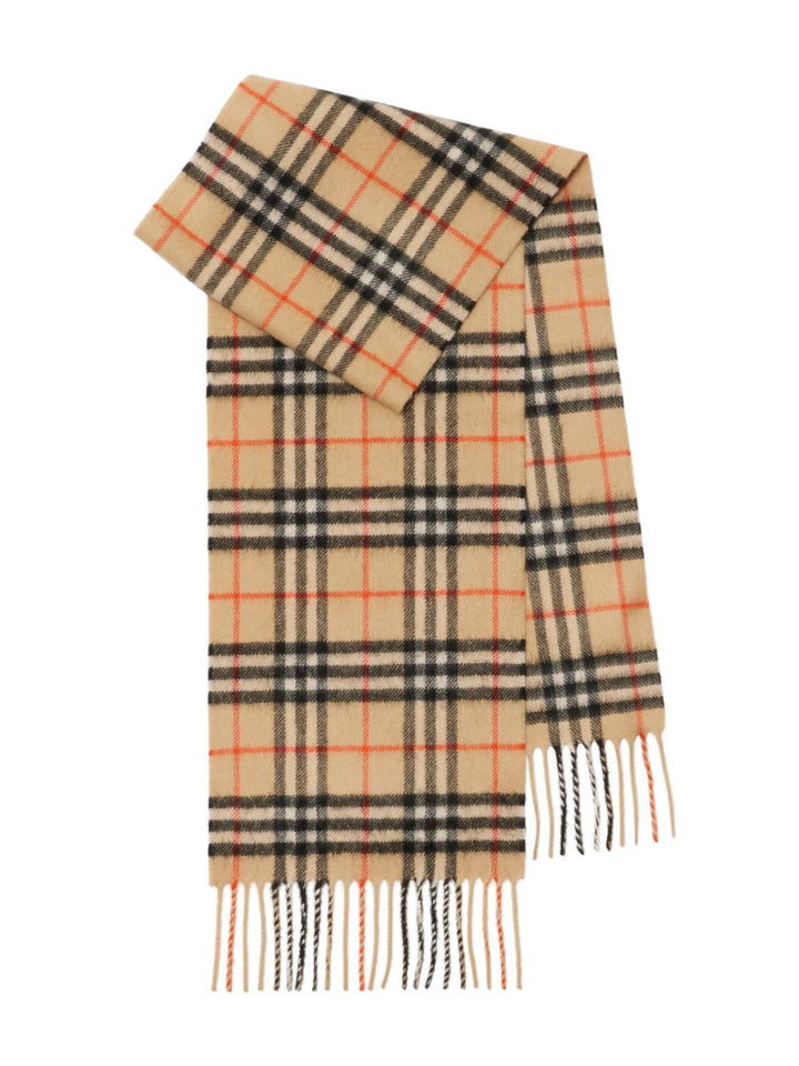 Sciarpa marrone con check per bambina 8089369 B9368 Burberry Kids 