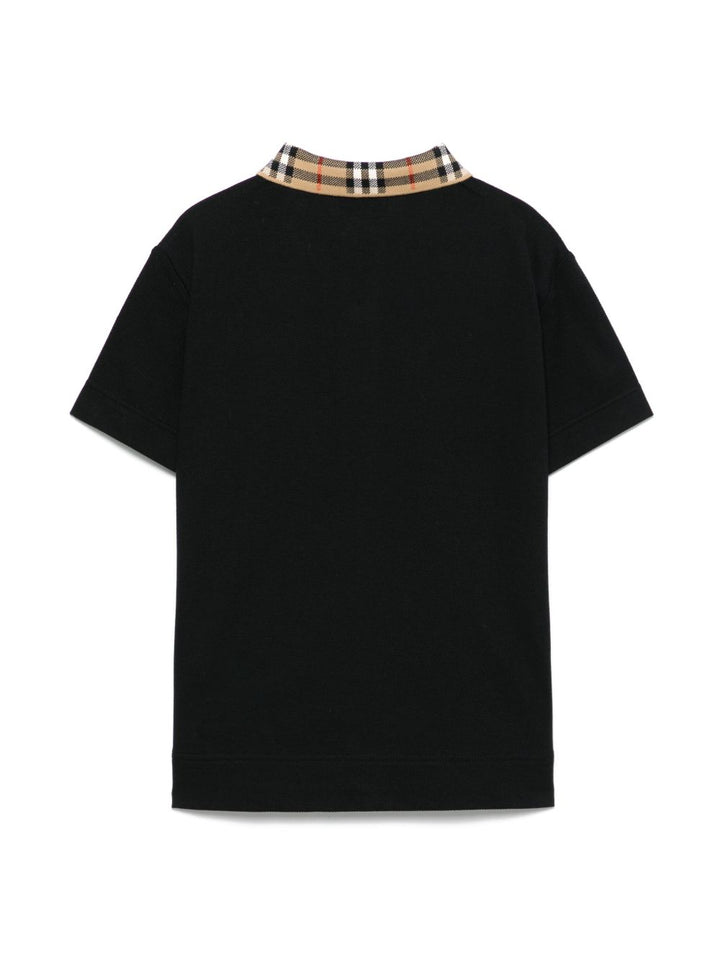 Polo nera per bambino 8105570 A1189 Burberry Kids 