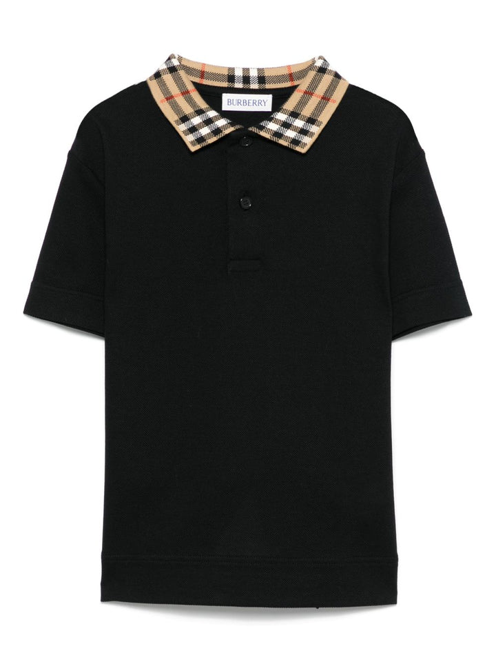 Polo nera per bambino 8105570 A1189 Burberry Kids 