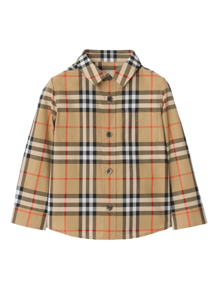 Camicia beige per neonato 8121242 B9368 Burberry Kids 