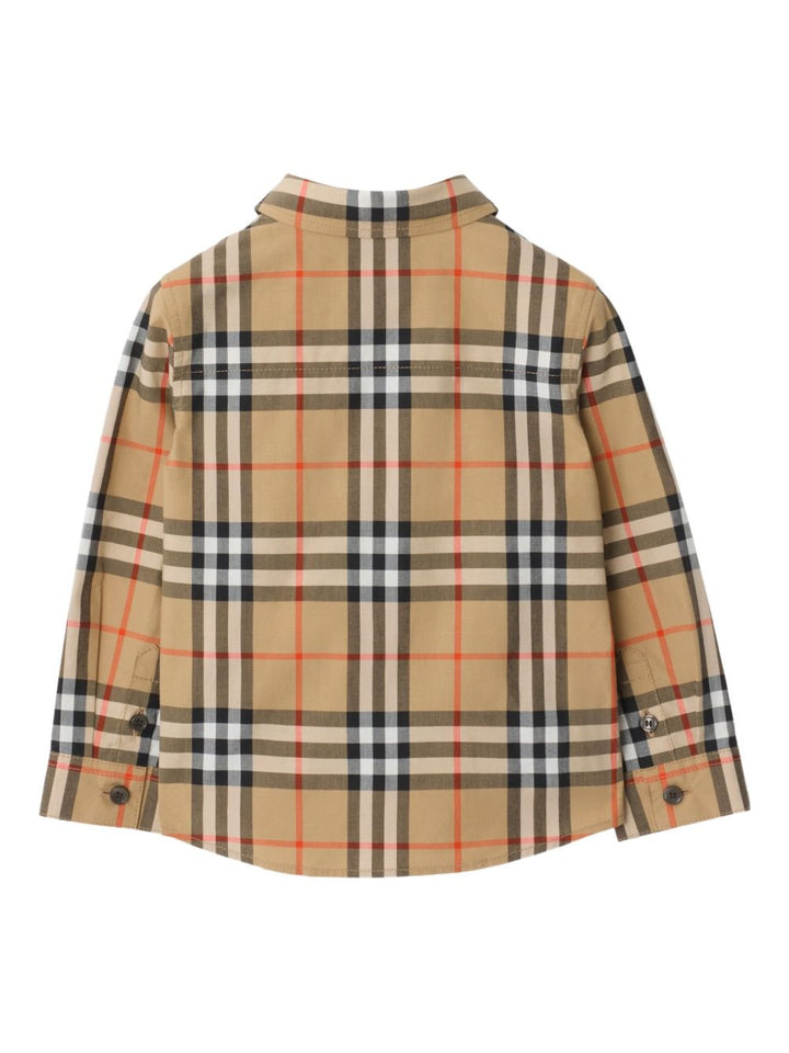 Camicia beige per neonato 8121242 B9368 Burberry Kids 
