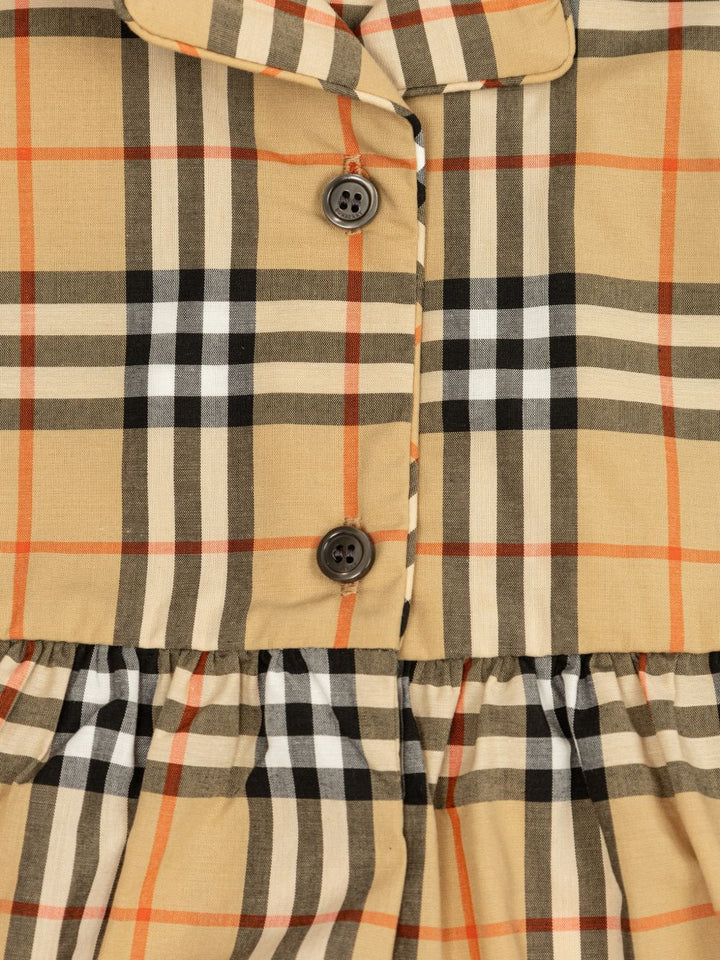 Abito marrone con check per neonata 8126411 B9368 Burberry Kids 