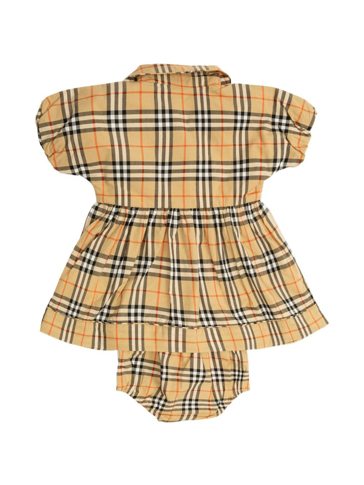 Abito marrone con check per neonata 8126411 B9368 Burberry Kids 