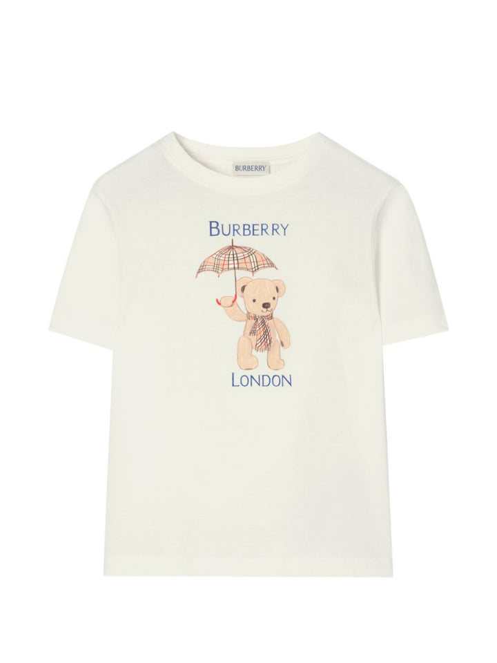 T-shirt bianca per bambino 8127206 A2014 Burberry Kids 