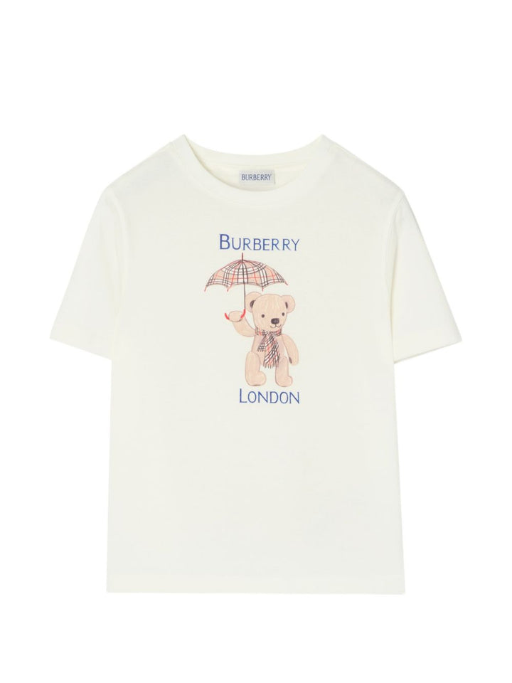 T-shirt bianca per neonato 8128138 A2014 Burberry Kids 