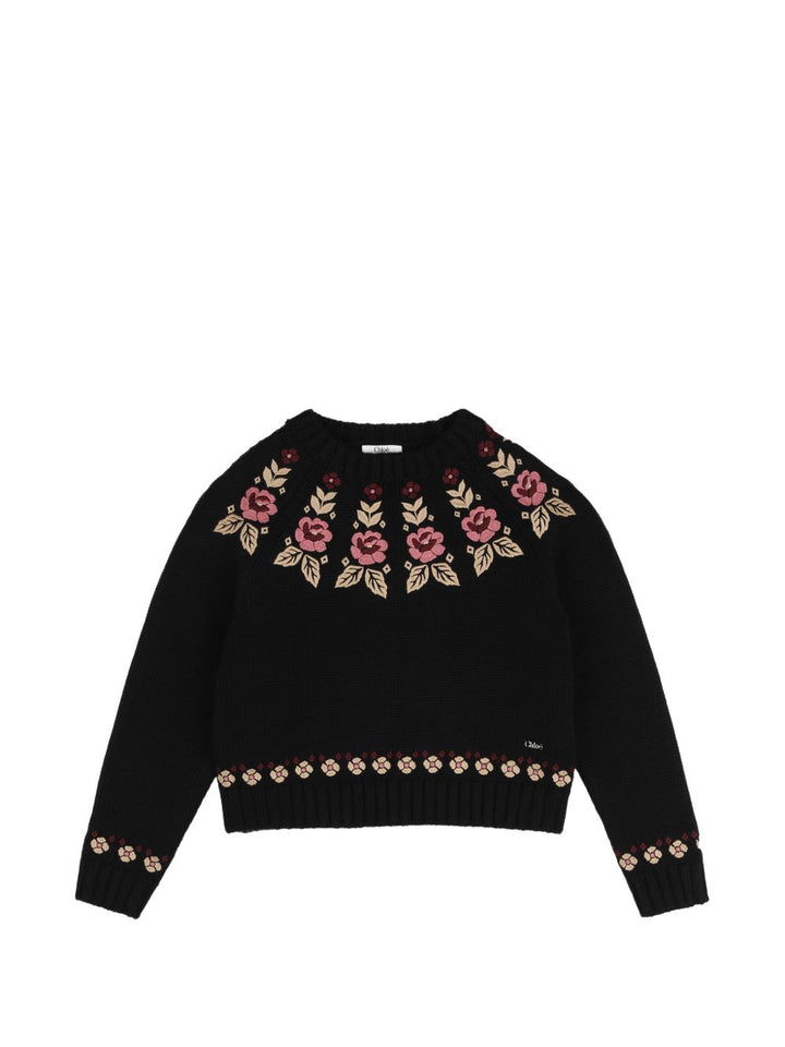 Maglione nero per bambina C21293 09B Chloe 