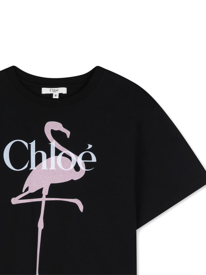 T-shirt nero per bambina C21300 09B Chloe 