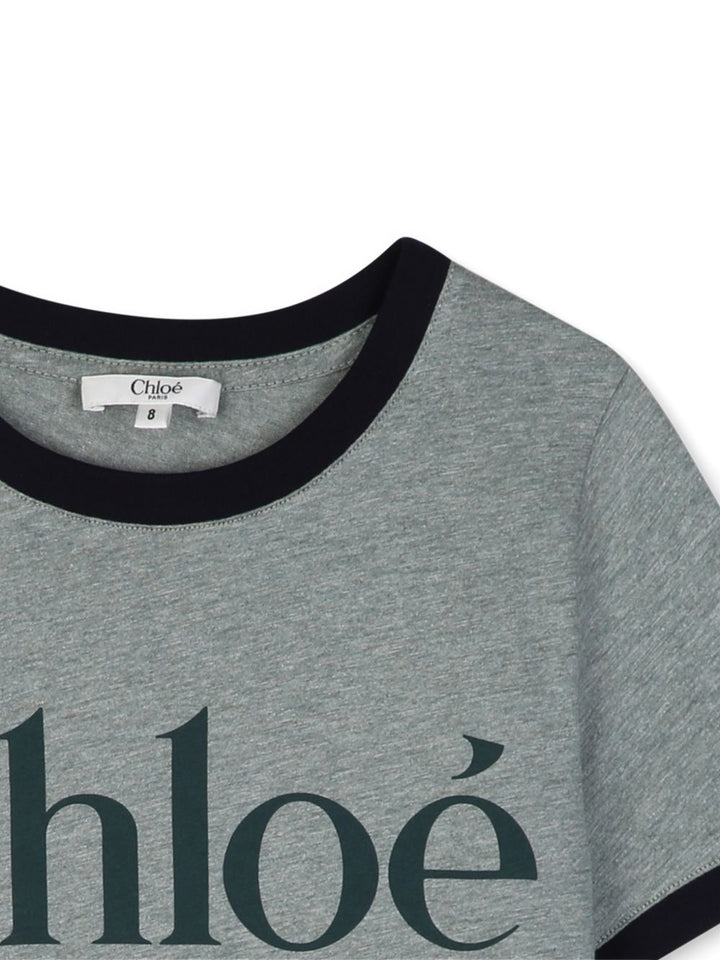 T-shirt grigio per bambina C21302 H02 Chloe 