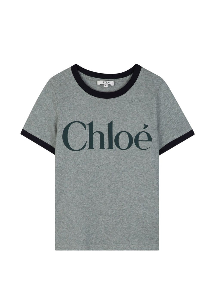 T-shirt grigio per bambina C21302 H02 Chloe 