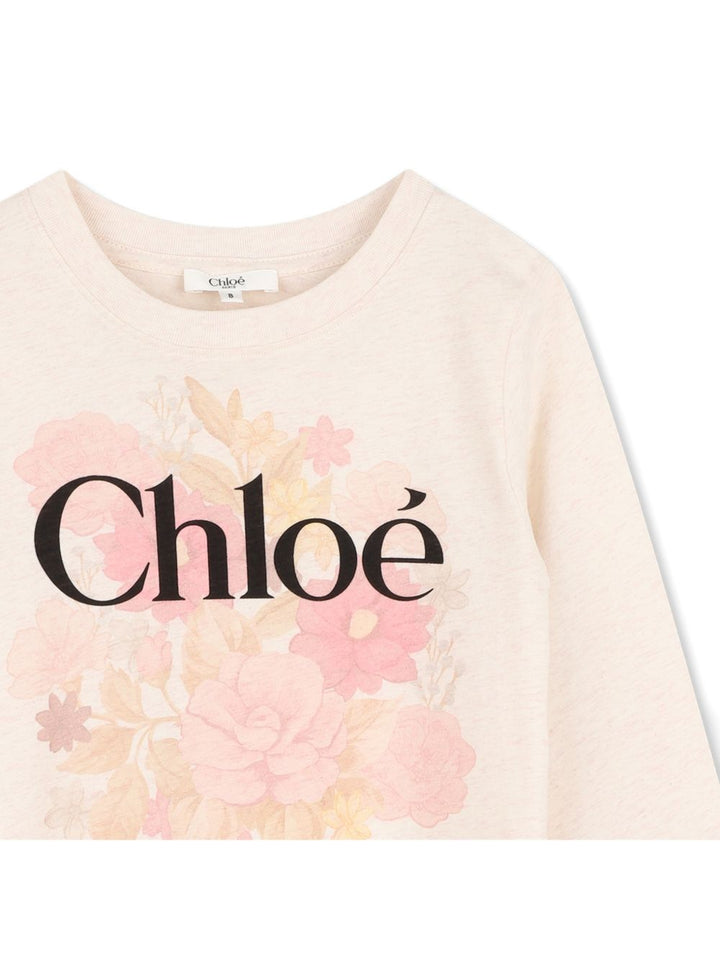 T-shirt ecrù melange per bambina C21304 B39 Chloe 