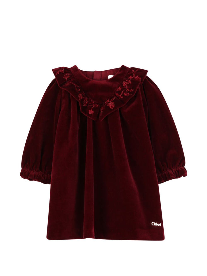 Abito bordeaux per neonata C21339 95K Chloe 