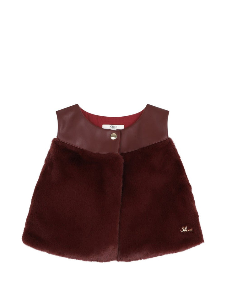 Gilet bordeaux per neonata C21357 95J Chloe 