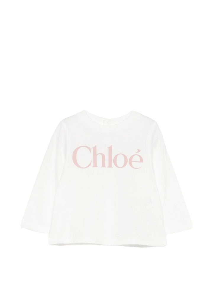 T-shirt bianco sporco per neonata C21362 117 Chloe 