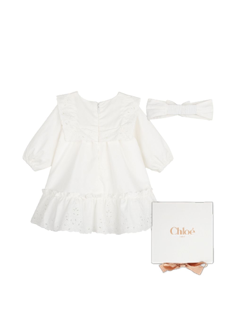 Abito bianco sporco per neonata C21377 117 Chloe 