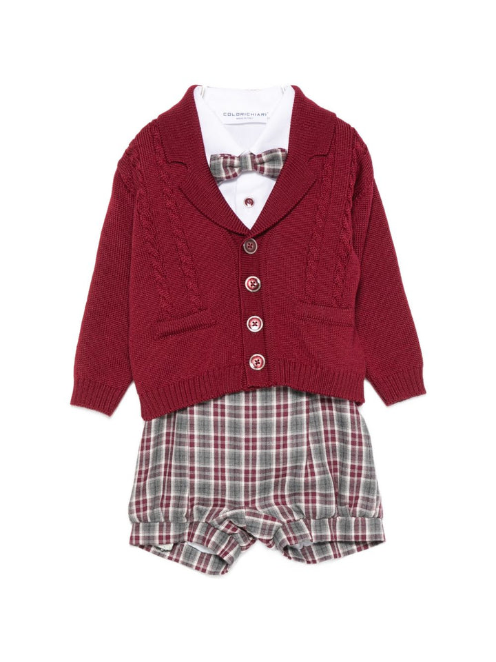 Completo elegante bordeaux per neonato MN4087115009 73 Colorichiari Kids 