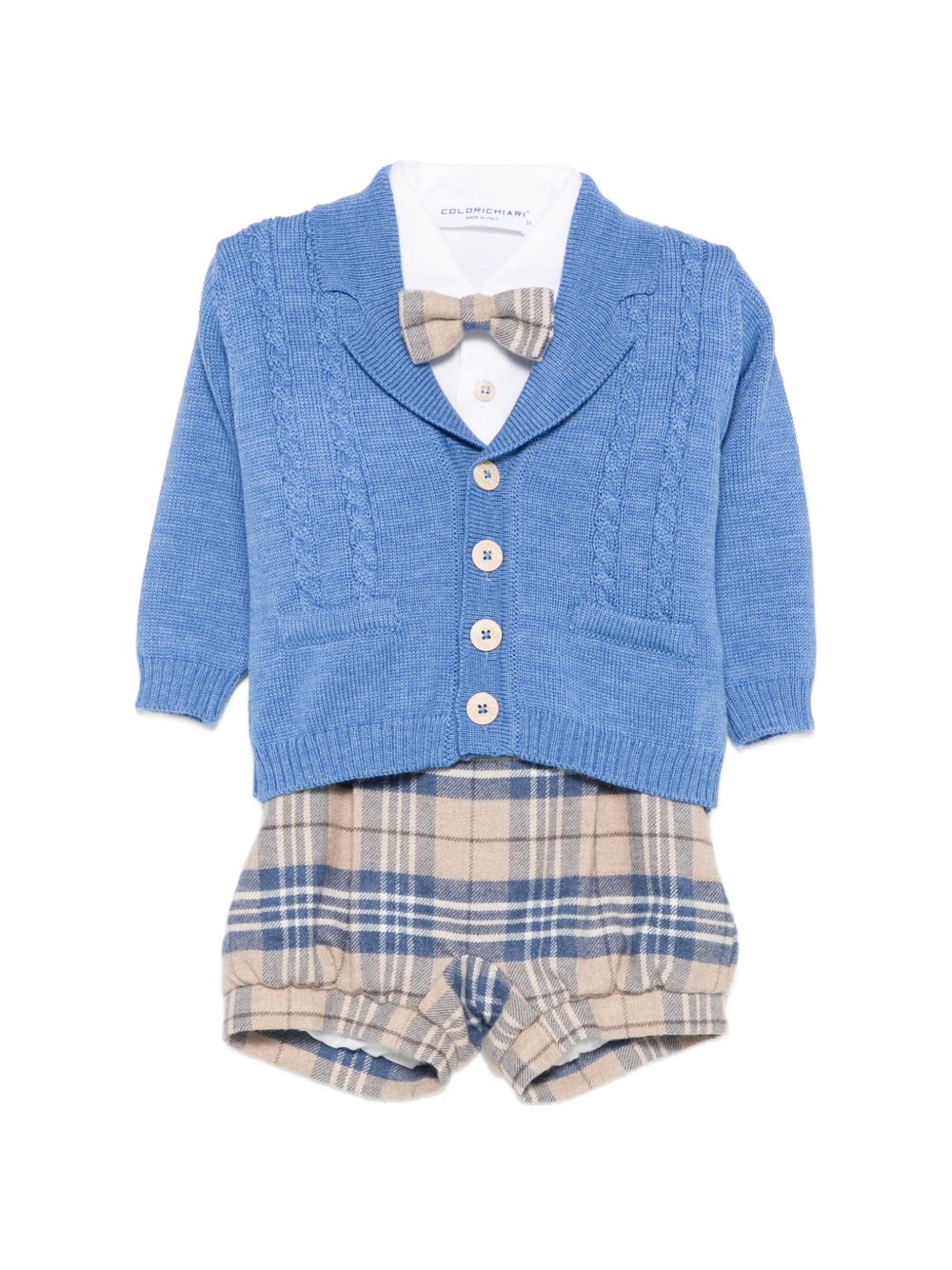 Completo elegante azzurro/beige per neonato MN4087135008 64 Colorichiari Kids 