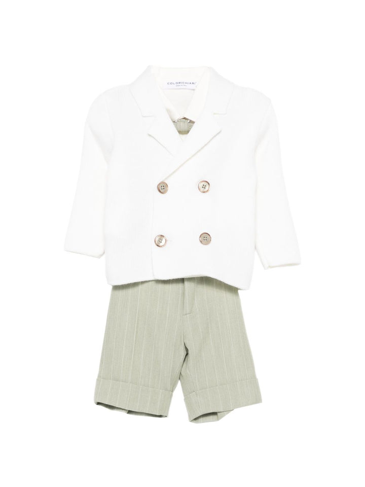 Completo elegante bianco/verde per neonato MN4087185004 36 Colorichiari Kids 