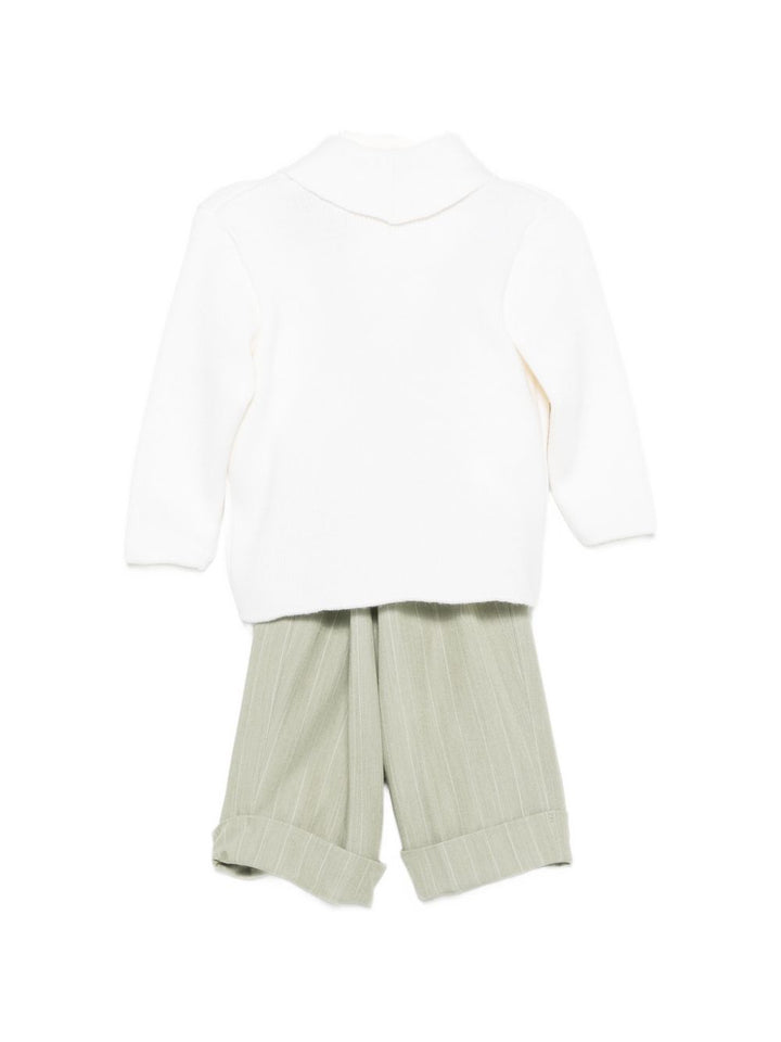 Completo elegante bianco/verde per neonato MN4087185004 36 Colorichiari Kids 