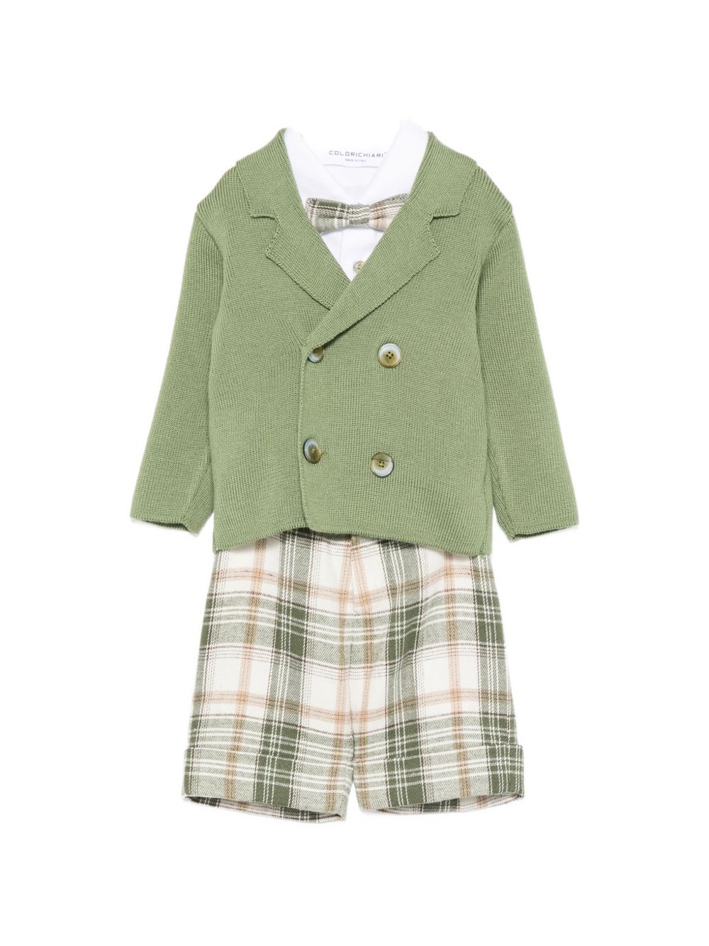 Completo elegante verde/beige per neonato MN4087264979 36 Colorichiari Kids 