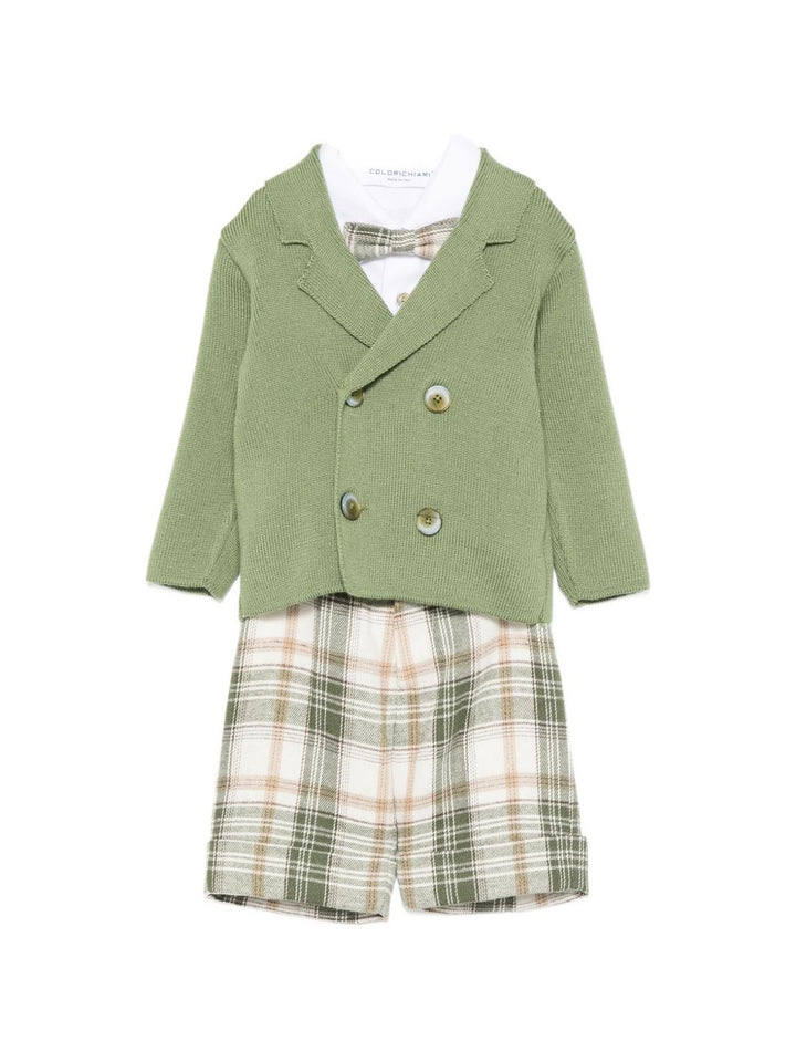 Completo elegante verde/beige per neonato MN4087264979 36 Colorichiari Kids 