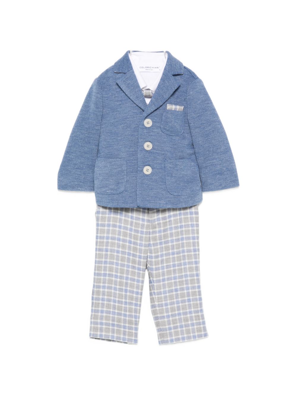 Completo elegante azzurro/beige per neonato MN5087155012a 64 Colorichiari Kids 