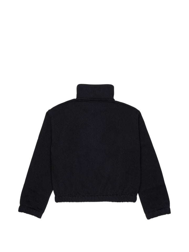 Felpa nera con zip per bambina J02916KYAZ3 K900 Diesel Kids 