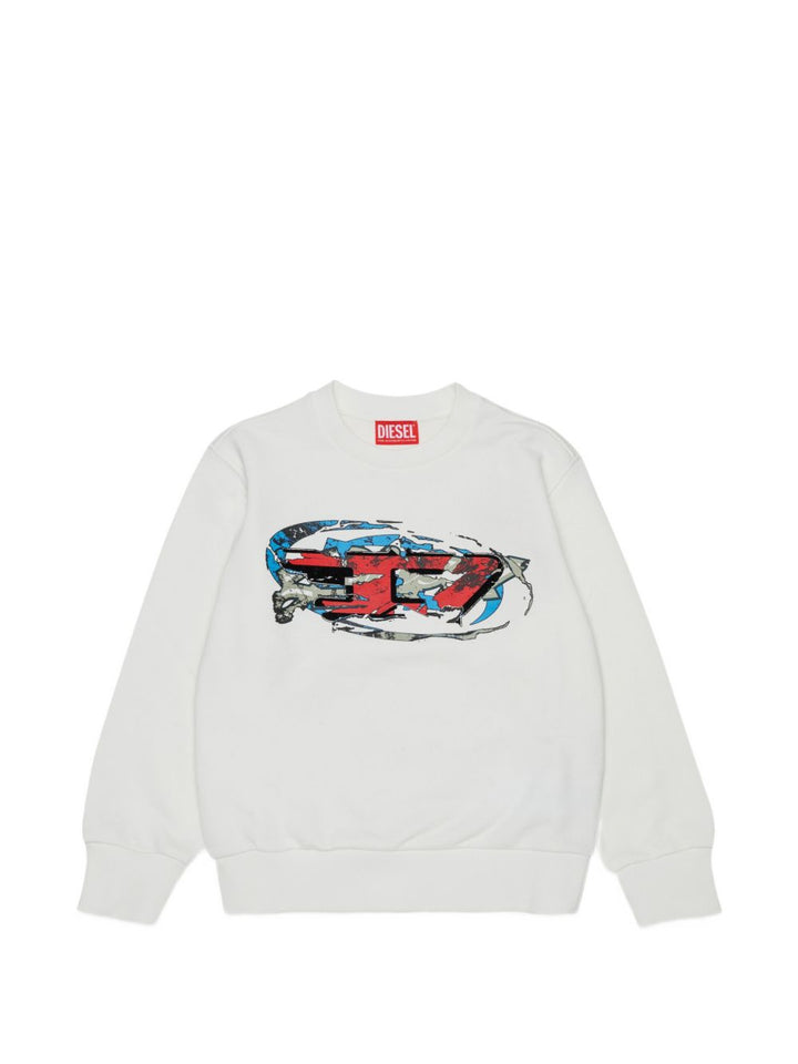 Felpa bianca per bambino J029630GEAD K141 Diesel Kids 