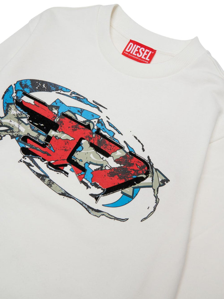 Felpa bianca per bambino J029630GEAD K141 Diesel Kids 