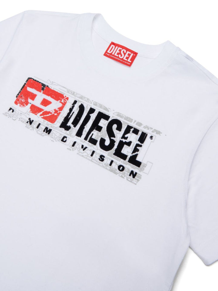 T-shirt bianca per bambino J0297600YI9 K100 Diesel Kids 