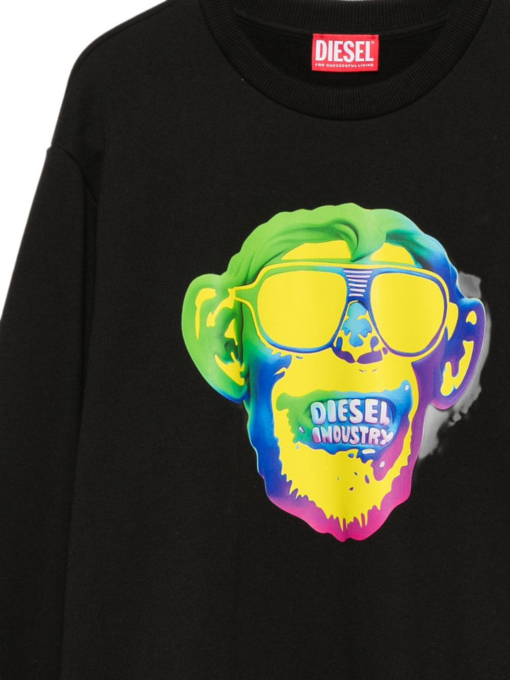 Felpa nera per bambino J02989KYAZ3 K900 Diesel Kids 