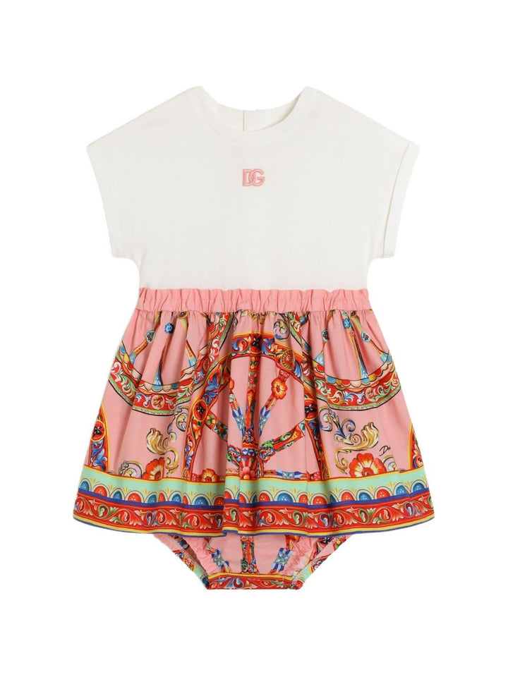 Abito bianco/multicolor per neonata L2JDAUG7P5S S9000 Dolce & Gabbana Kids 